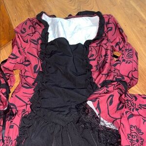 Floral Black and Red Dress